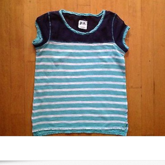 Aeropostale P.S. Girls Striped Blue Shirt Sz Large - Picture 3 of 8